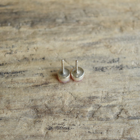 Pink Carved Stud Earrings